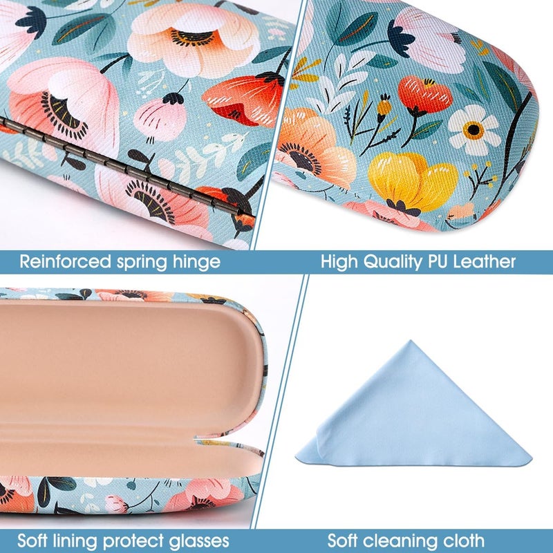 PERFECTSIGHT Store Hard Shell Eyeglasses Case, PU Leather Protective Glasses Case, Cute Eyeglass Case for Women Men Girls - Image 2